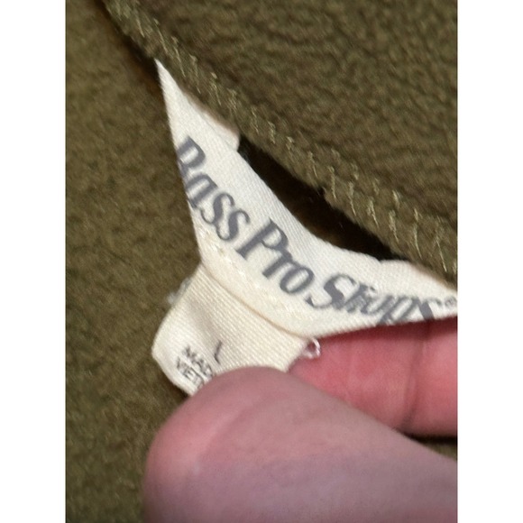 Bass Pro Shops Mens Fleece Jacket Zip Up Olive Green Size L Casual Outdoor - Picture 3 of 3